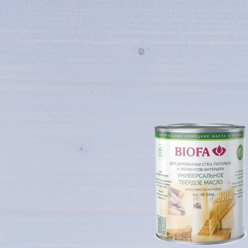 Масло с твердым воском для дерева Biofa 2044 цвет 2016 Речной перламутр 0,125 л