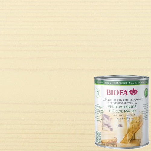 Масло с твердым воском для дерева Biofa 2044 цвет 2017 Прикосновение солнца 1 л
