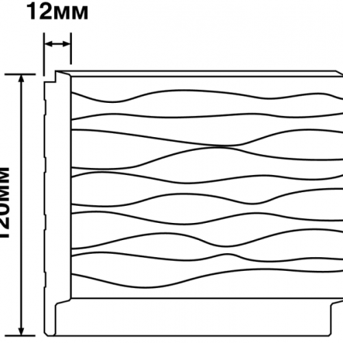 Стеновая панель дюрополимерная Hiwood LV127W GR15K 2700×120×12, технический рисунок