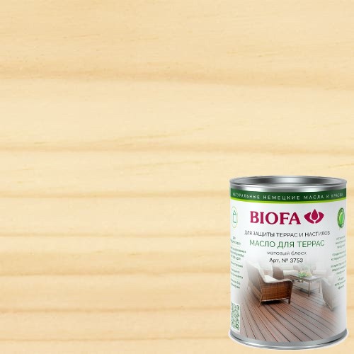 Масло бесцветное для террас Biofa 3753 0,375 л