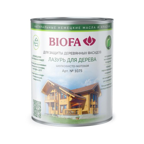 Бесцветная лазурь для дерева Biofa 1075 10 л