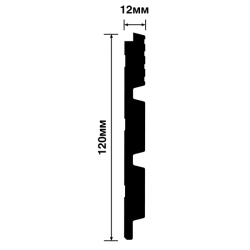 Стеновая панель из полистирола Hiwood LV124 GN68 2700×120×12