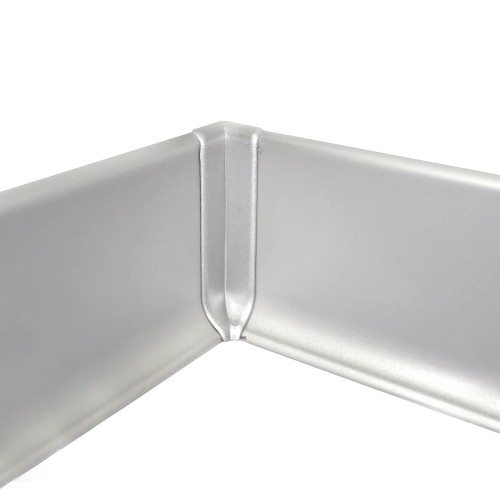 Плинтус алюминиевый Modern Decor анодированный серебро матовое 155 сапожок 2950×100×10 с внутренним углом