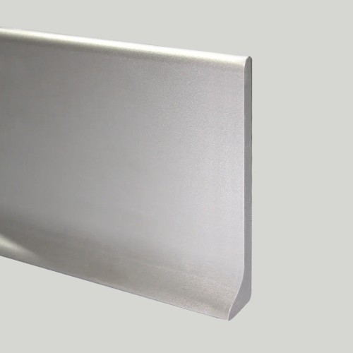 Плинтус алюминиевый Modern Decor анодированный серебро матовое 156 сапожок 2950×80×10