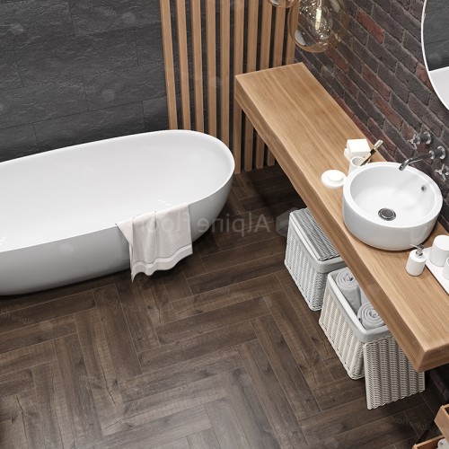 Кварцвиниловый SPC ламинат Alpine Floor Parquet Light Дуб Альферац ECO 13-22 венгерская елка 600×125×4