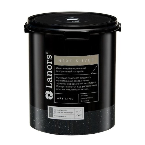 Краска декоративная Lanors мокрый шелк Next Silver NS_088 3 кг Краска декоративная Lanors мокрый шелк Next Silver NS_088 3 кг
