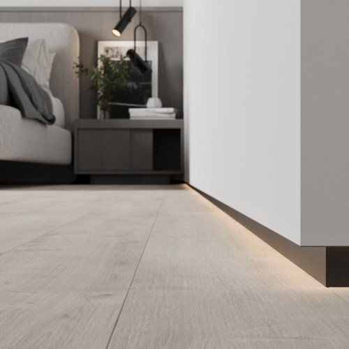 Плинтус алюминиевый скрытый Ликорн C-04.2.3 черный с подсветкой 2050×105×13,3 Плинтус алюминиевый скрытый Ликорн C-04.2.3 черный с подсветкой 2050×105×13,3