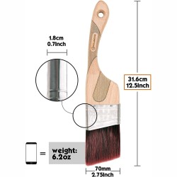 Кисть плоская Rollingdog DOBERMAN X1000 скошенная 10298 63,5 мм