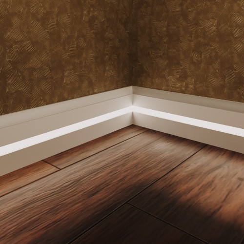 Плинтус МДФ под покраску Evrowood PN 060 Led с подсветкой 2000×83×12 Плинтус МДФ под покраску Evrowood PN 060 Led с подсветкой 2000×83×12