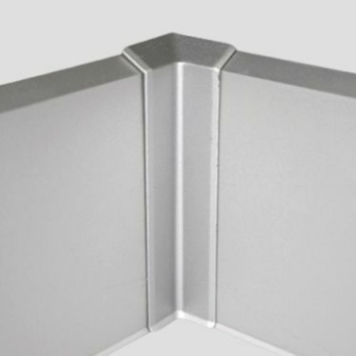 Угол алюминиевый внутренний для плинтуса Modern Decor серебро матовое прямой 100 мм