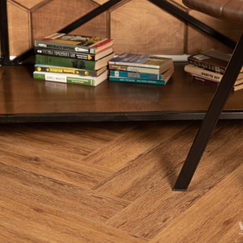 Кварцвиниловый SPC ламинат Vinilam Parquet Herringbone Паркет Де Вилль IS11210 венгерская елка 720×120×6,5