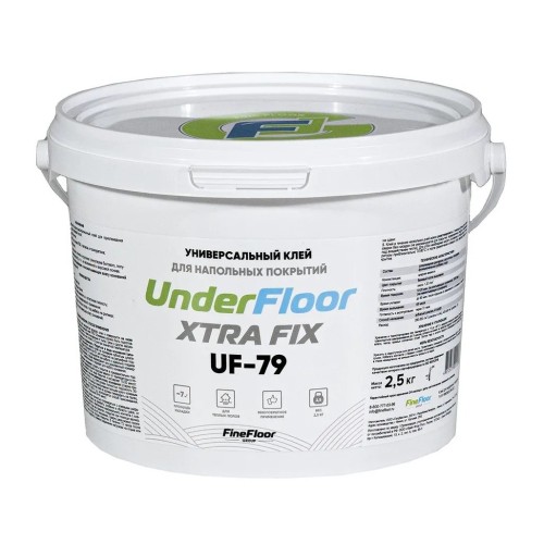 Клей для винилового пола Underfloor Xtra Fix UF 79 водно-дисперсионный 2,5 кг Клей для винилового пола Underfloor Xtra Fix UF 79 водно-дисперсионный 2,5 кг