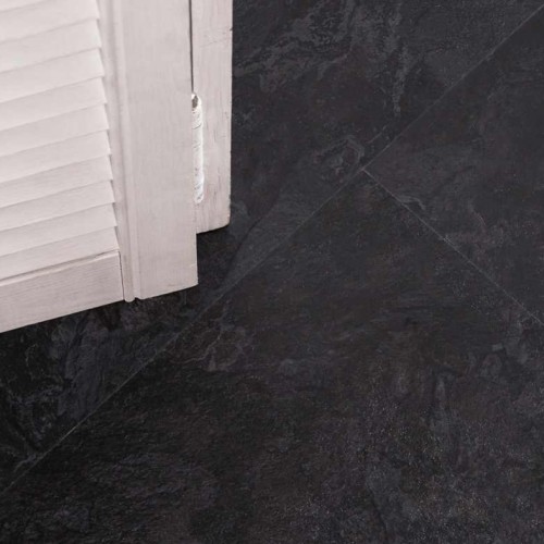 Кварцвиниловая плитка Vinilam клеевая Ceramo Stone Glue Сланцевый Черный 61607 950×475×2,5
