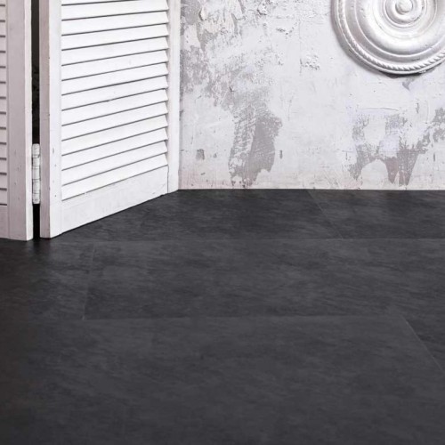 Кварцвиниловая плитка Vinilam клеевая Ceramo Stone Glue Сланцевый Черный 61607 950×475×2,5