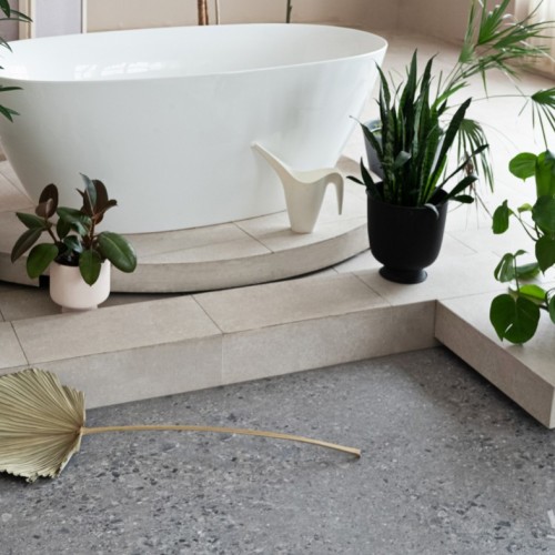 Кварцвиниловая плитка Vinilam клеевая Ceramo Stone Glue Терраццо 71613 950×475×2,5