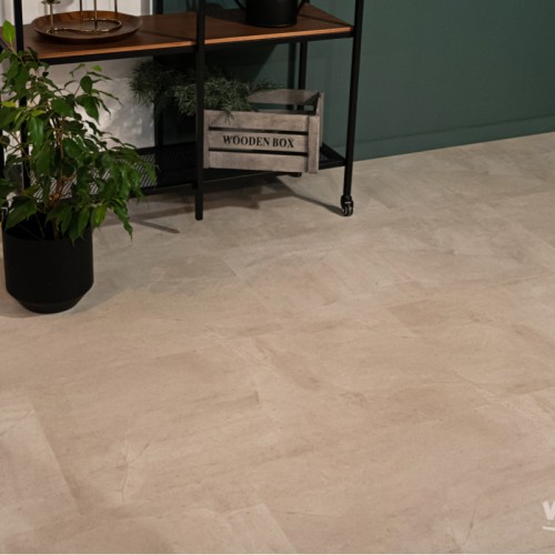 Кварцвиниловая плитка Vinilam клеевая Ceramo Stone Glue Бетон Белый 71615 950×475×2,5