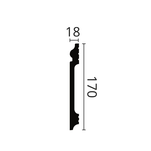Плинтус под покраску NMC Wallstyl FL17 2000×170×18 Плинтус под покраску NMC Wallstyl FL17 2000×170×18