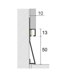 Плинтус алюминиевый теневой Profilpas SKL/2 Concrete Graphite 78593 прямой со скосом с подсветкой 2700×63×10, технический рисунок