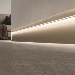 Плинтус алюминиевый теневой Profilpas SKL/2 Concrete Sand 78596 прямой со скосом с подсветкой 2700×63×10