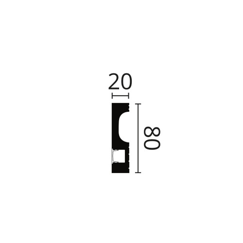 Потолочный плинтус под покраску с подсветкой NMC Wallstyl IL11 2000×20×80