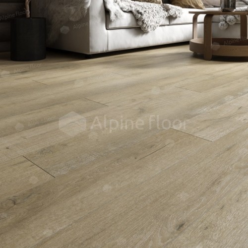 Виниловый пол Alpine Floor замковый Premium XL Дуб Сливочный ECO 7−19 1220×183×8 фото в интерьере