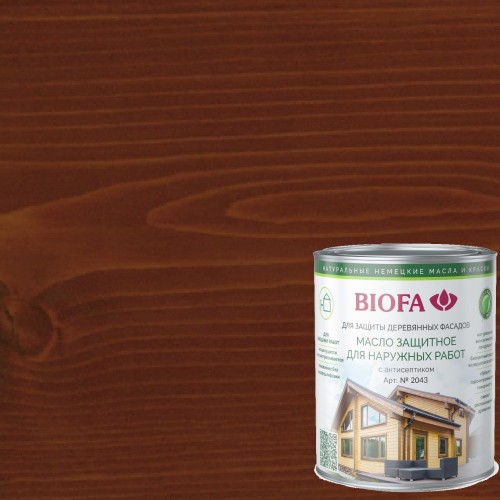 Масло для фасадов Biofa 2043 цвет 4304 Вишня 1 л