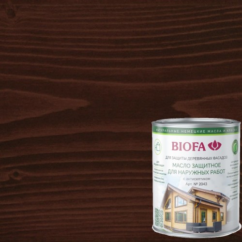 Масло для фасадов Biofa 2043 цвет 4306 Бордовый 2,5 л