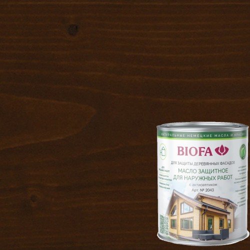 Масло для фасадов Biofa 2043 цвет 4311 Красное дерево 0,4 л