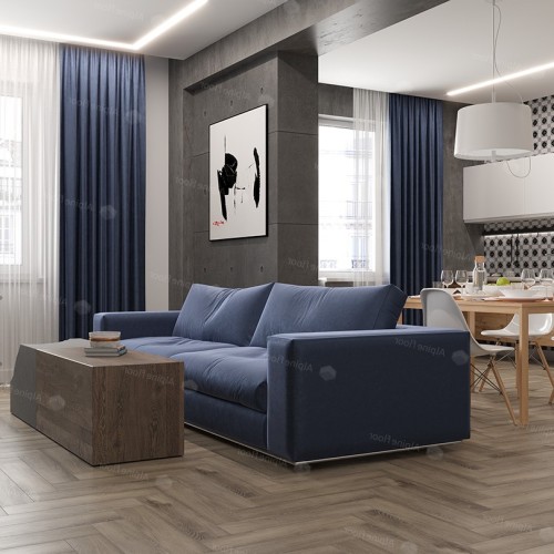 Кварцвиниловая плитка Alpine Floor клеевая Parquet LVT Дуб Исида ECO 16-15 венгерская елка 590×118×2,5