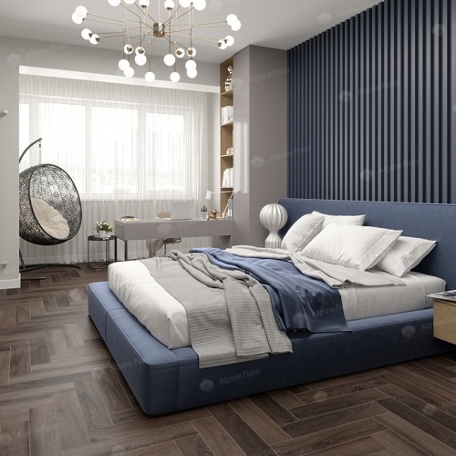 Кварцвиниловая плитка Alpine Floor клеевая Parquet LVT Фафнир ECO 16-16 венгерская елка 590×118×2,5