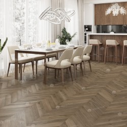Кварцвиниловый SPC ламинат Alpine Floor Chevron Alpine Дуб Насыщенный ECO 18-4 французская елка 600×127×5