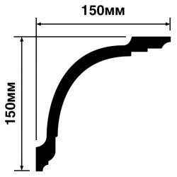 Потолочный плинтус под покраску Hiwood A212 2000×150×150