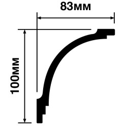Потолочный плинтус под покраску Hiwood A130V1 2000×83×100