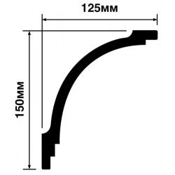 Потолочный плинтус под покраску Hiwood A195 2000×125×150