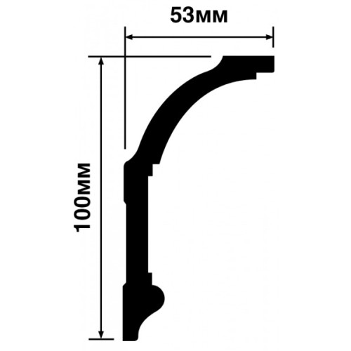 Потолочный плинтус под покраску Hiwood A100 с подсветкой 2000×53×100