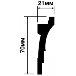 Потолочный плинтус под покраску Hiwood A70V1 с подсветкой 2000×21×70