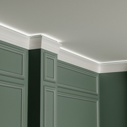 Потолочный плинтус под покраску Hiwood A120 с подсветкой 2000×36×120