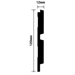 Стеновая панель из полистирола Hiwood LV123 W36 2700×120×12, технический рисунок