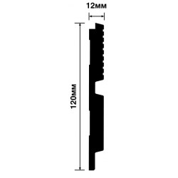 Стеновая панель из полистирола Hiwood LV123 GN68 2700×120×12, технический рисунок