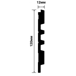 Стеновая панель из полистирола Hiwood LV121 BR395 2700×120×12, технический рисунок