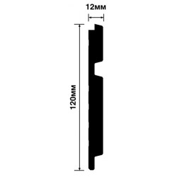 Стеновая панель из полистирола Hiwood LV133 BR490K 2700×120×12, технический рисунок