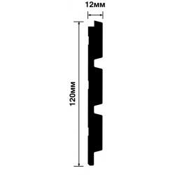 Стеновая панель из полистирола Hiwood LV124 GR24 2700×120×12, технический рисунок