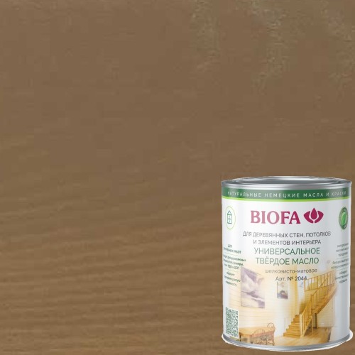Масло с твердым воском для дерева Biofa 2044 цвет 6003 Коро 1 л