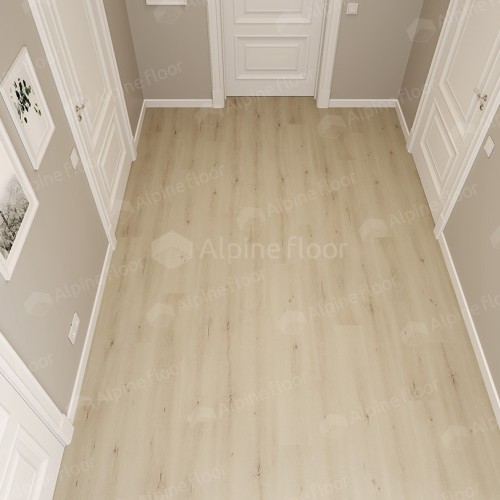 Виниловый пол Alpine Floor замковый Solo Plus Ададжио ЕСО 14-401 1220×183×4 фото в интерьере