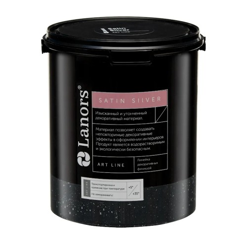 Краска декоративная Lanors Satin Silver цвет STS_039 1 кг Краска декоративная Lanors Satin Silver цвет STS_039 1 кг