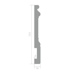Плинтус крашеный Ultrawood белый Base 0002 p 2000×133×14