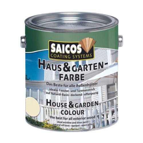 Краска укрывная для дерева Saicos Haus & Garten-Farbe цвет 2100 Слоновая кость 2,5 л