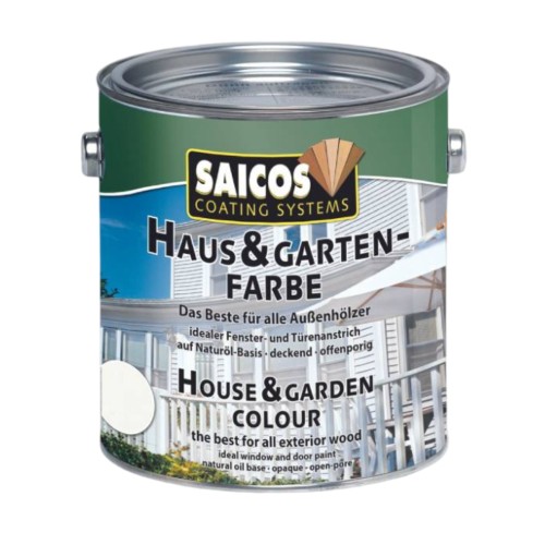 Краска укрывная для дерева Saicos Haus & Garten-Farbe цвет 2001 Белый 2,5 л
