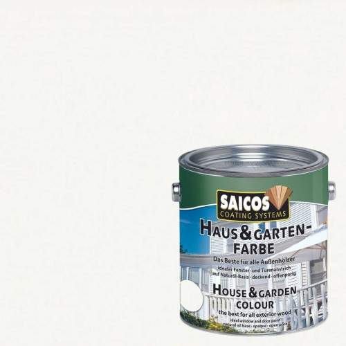 Краска укрывная для дерева Saicos Haus & Garten-Farbe цвет 2001 Белый 2,5 л