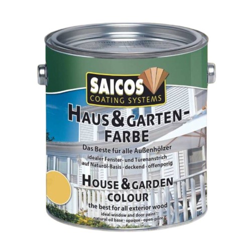 Краска укрывная для дерева Saicos Haus & Garten-Farbe цвет 2101 Сахара 2,5 л
